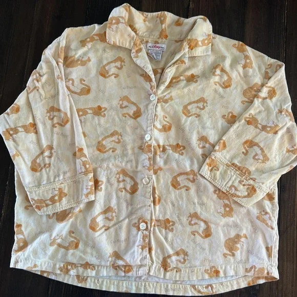 Vintage The Disney Store Womens 2 Pc Pajama Set Sz XL CAT NAPS! Tigger - Picture 6 of 15
